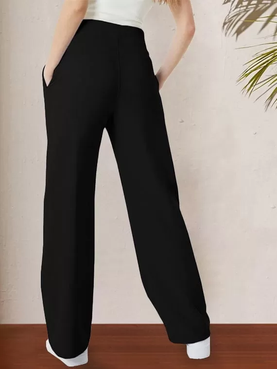 Sport Sweatpants Wide Leg Pants – Black