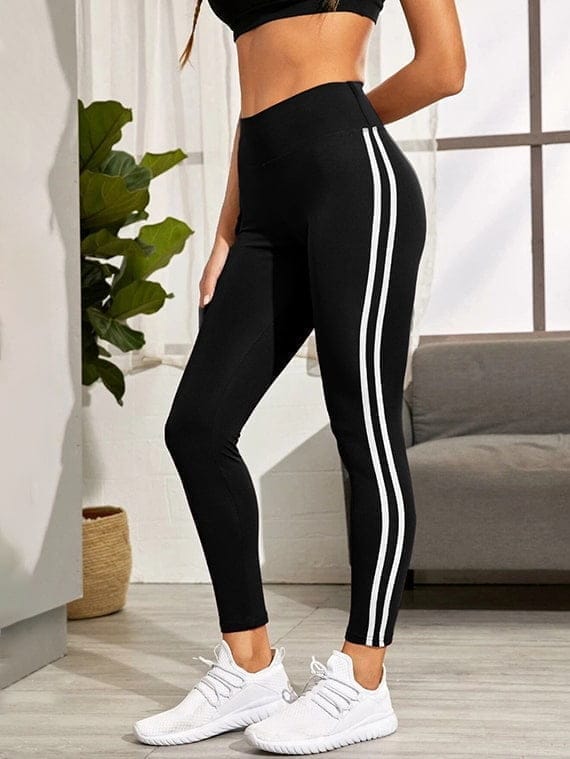 Sport Leggings Pants Flare Leg - Black - Nileton