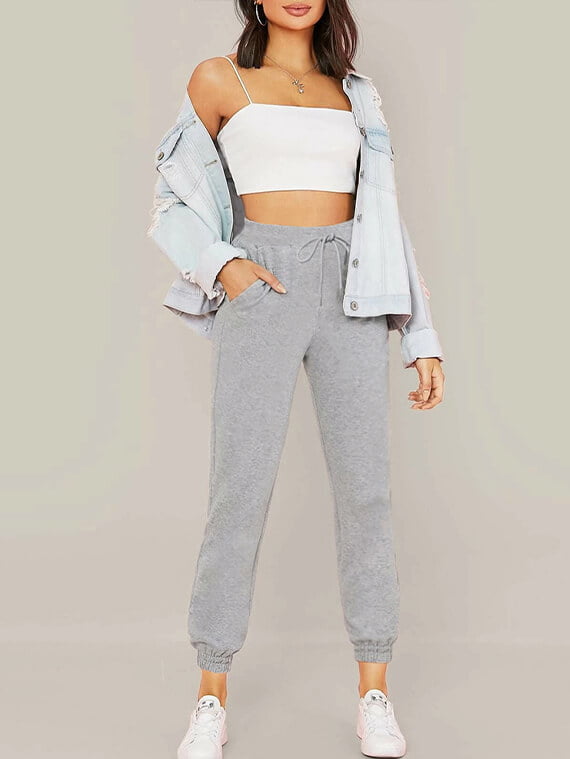 Sport Sweatpants – High Waist – Grey