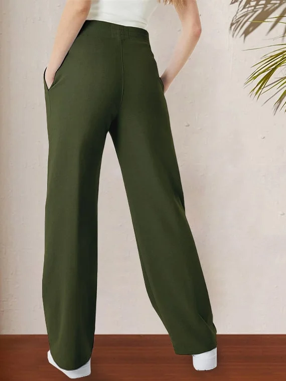 Sport Sweatpants Wide Leg Pants Dark Green