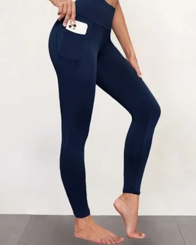 Sport Leggings Navy – With Pocket