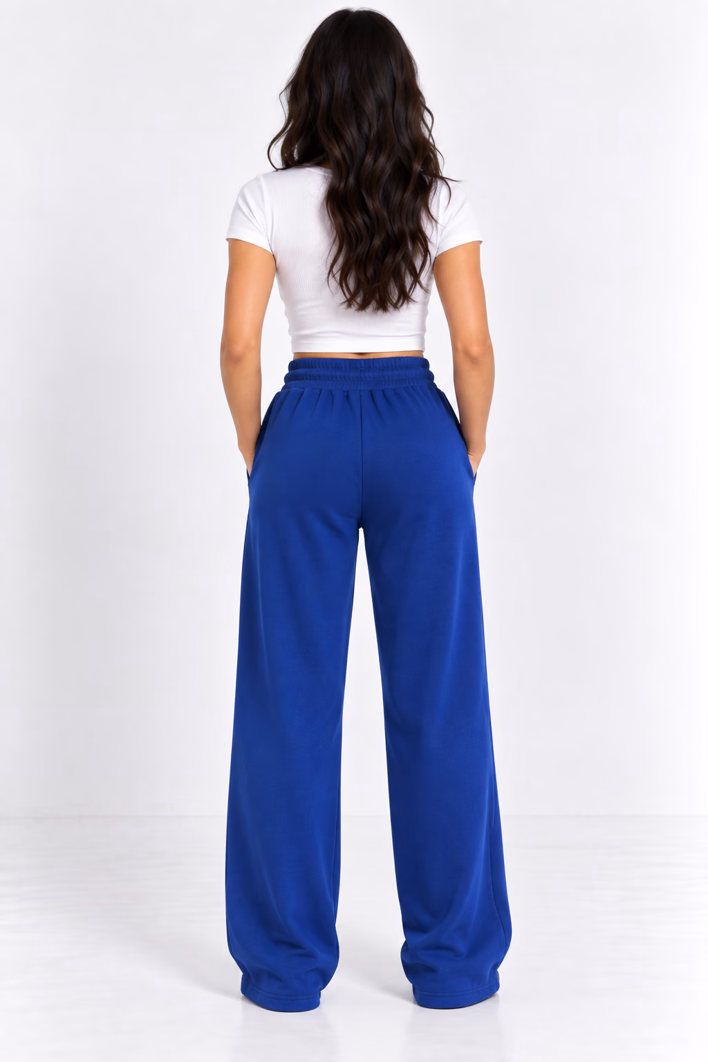 Sport Sweatpants Wide Leg Pants - Royal Blue - الصورة 5