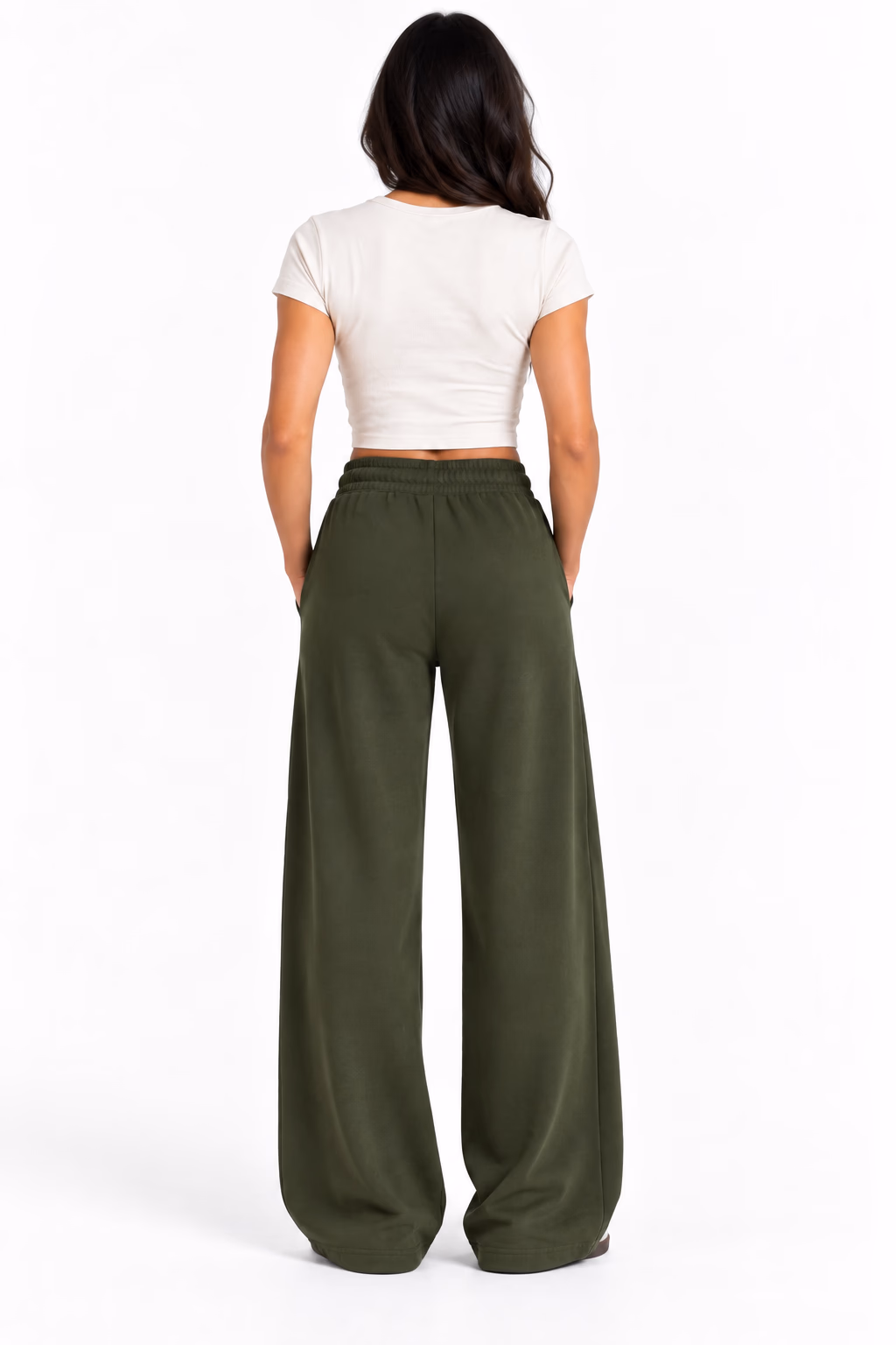 Sport Sweatpants Wide Leg Pants Dark Green - الصورة 5