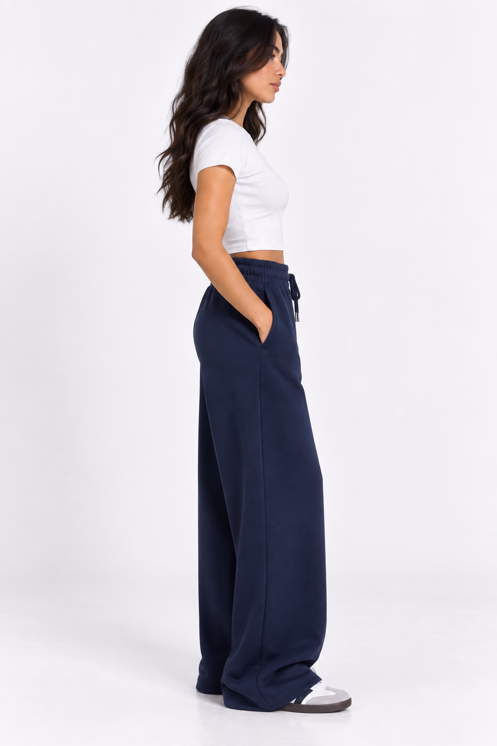 Sport Sweatpants Wide Leg Pants Navy - Image 3