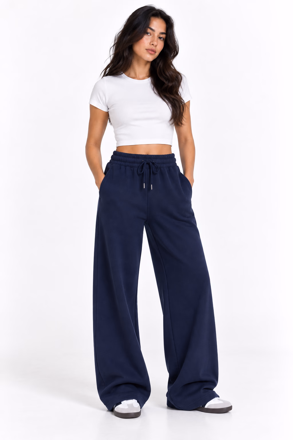 Sport Sweatpants Wide Leg Pants Navy