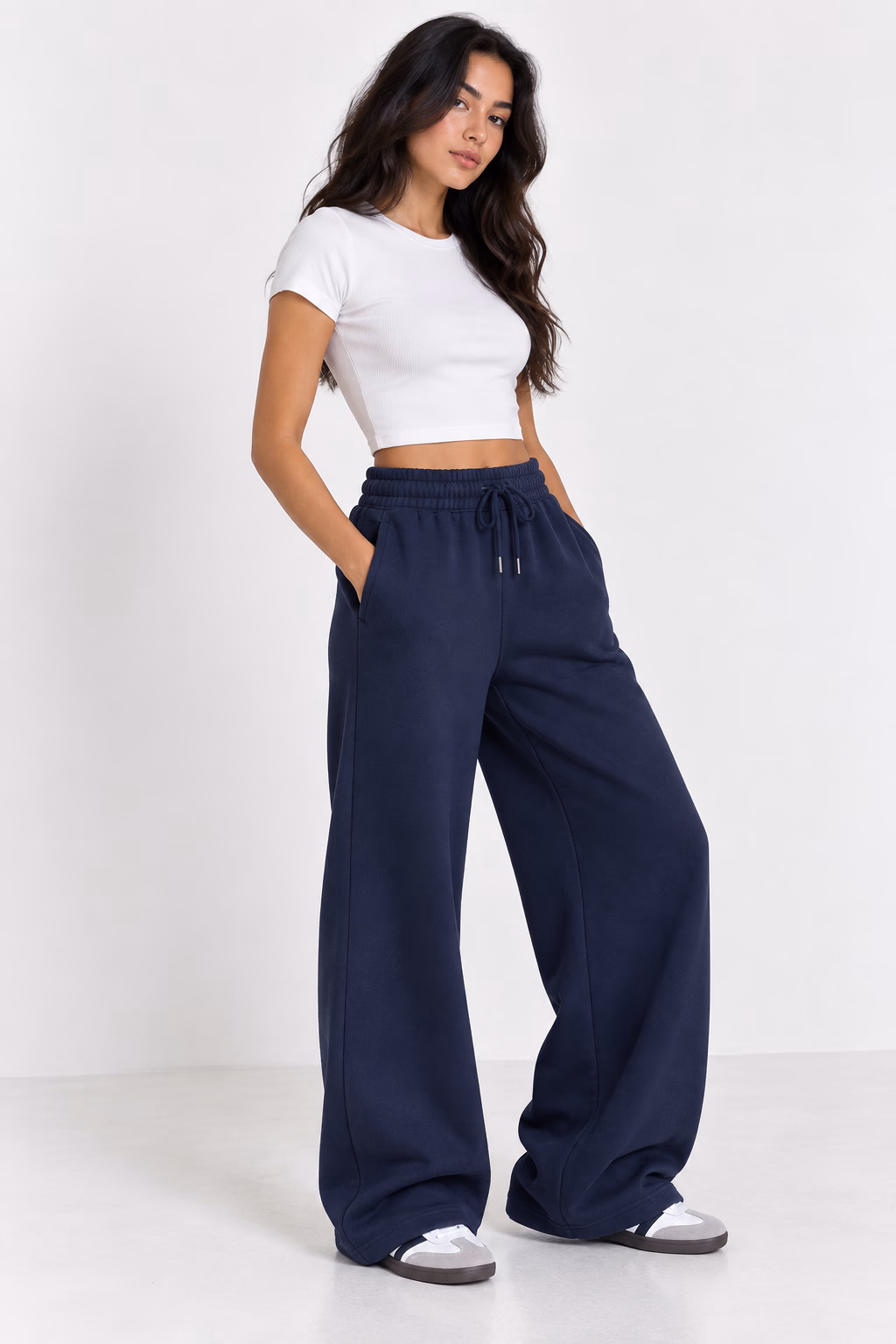 Sport Sweatpants Wide Leg Pants Navy - Image 2