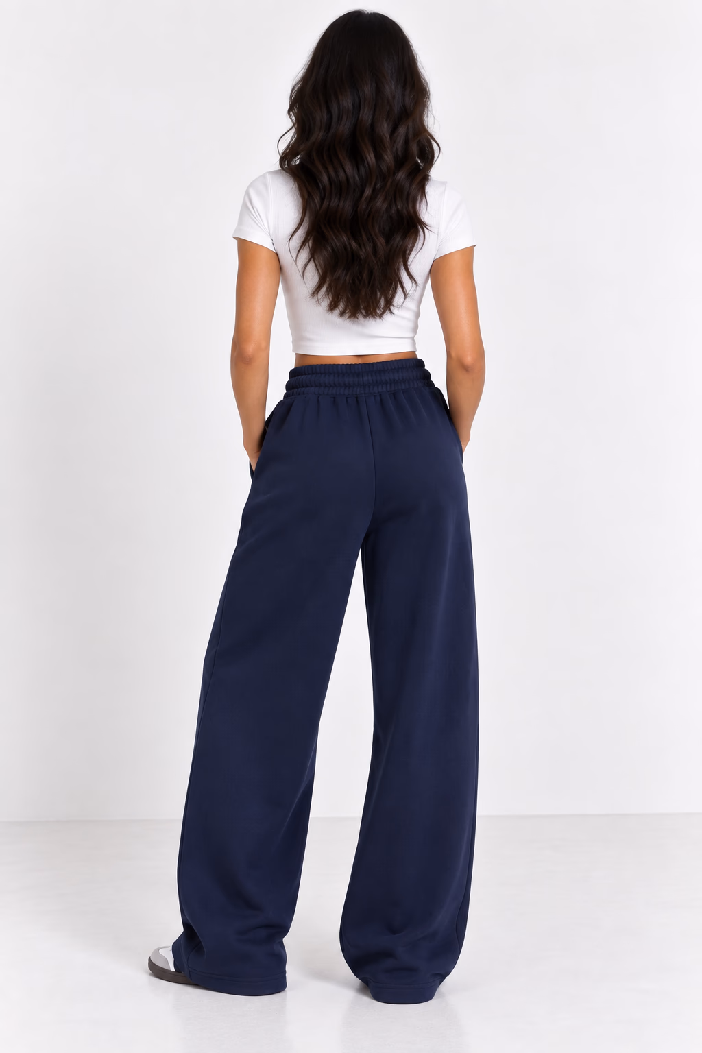 Sport Sweatpants Wide Leg Pants Navy - Image 4
