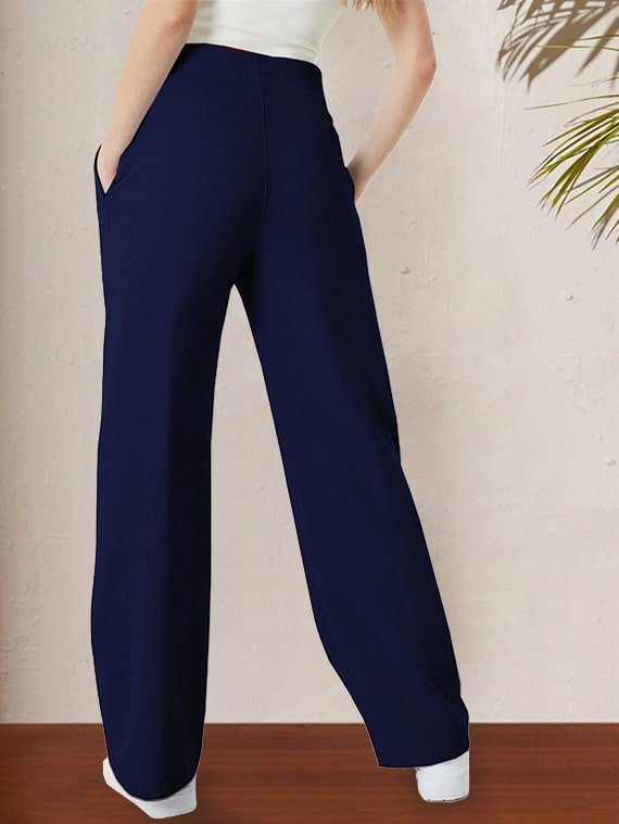 Sport Sweatpants Wide Leg Pants Navy