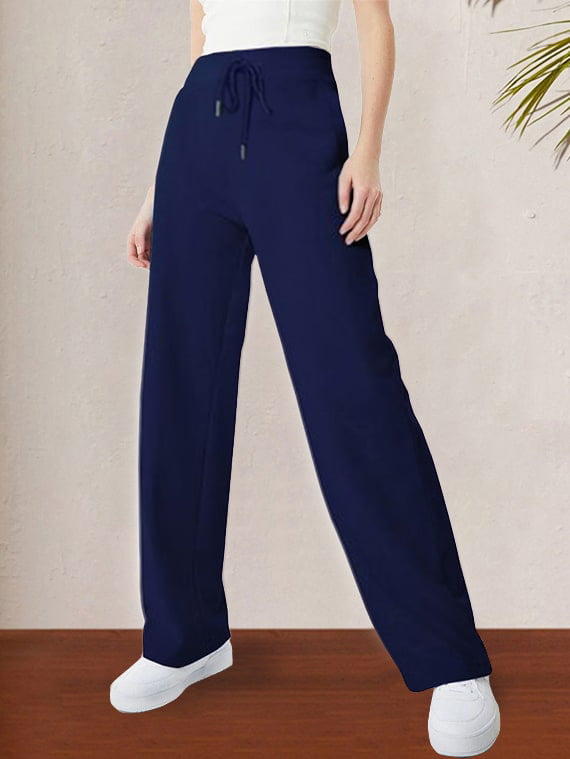 Sport Sweatpants Wide Leg Pants Navy