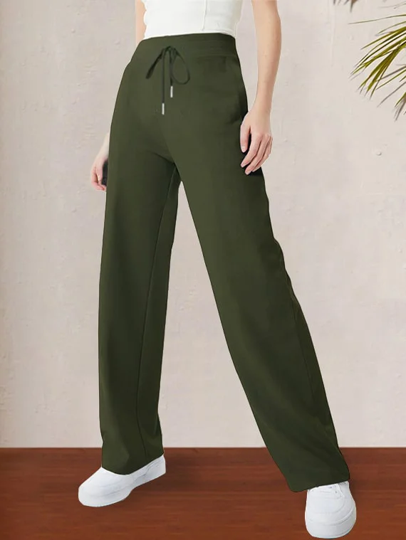 Sport Sweatpants Wide Leg Pants Dark Green