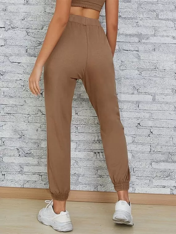 Sportswear Sweatpants High Waist With Pocket – Coffee