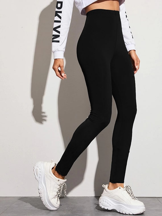 Sportswear – High waist Pants – Sport Leggings Viscose – Black
