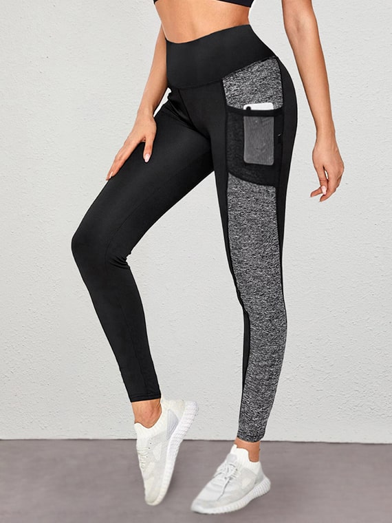 Sportswear Sport Leggings With Pocket – Black & Grey