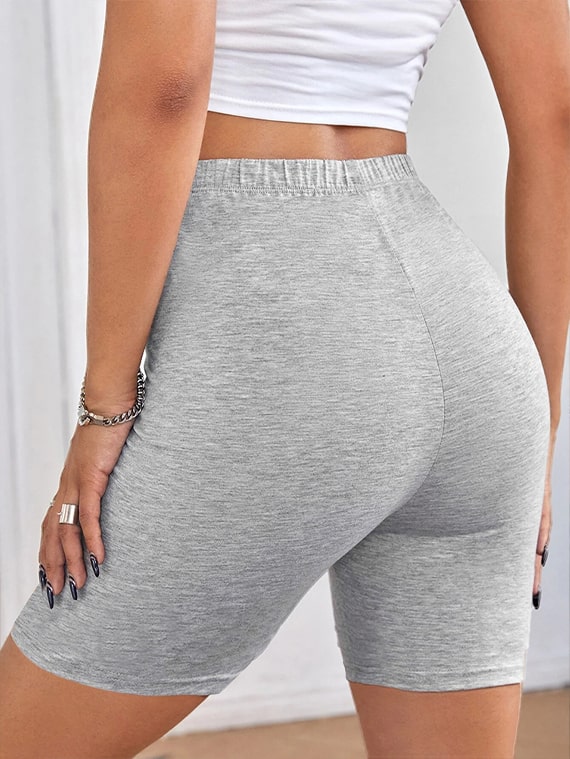 Basic Plain Cotton Shorts – Grey