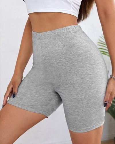 Basic Plain Cotton Shorts – Grey