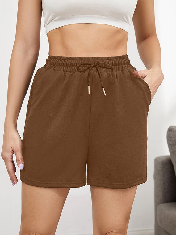 Shorts With Pocket High Waist – Coffee