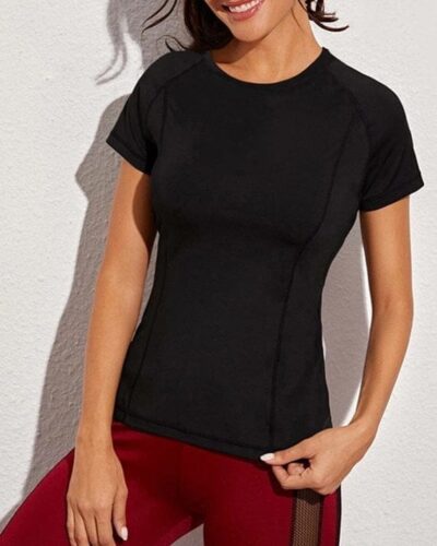 Sport Top Half Sleeves – Black