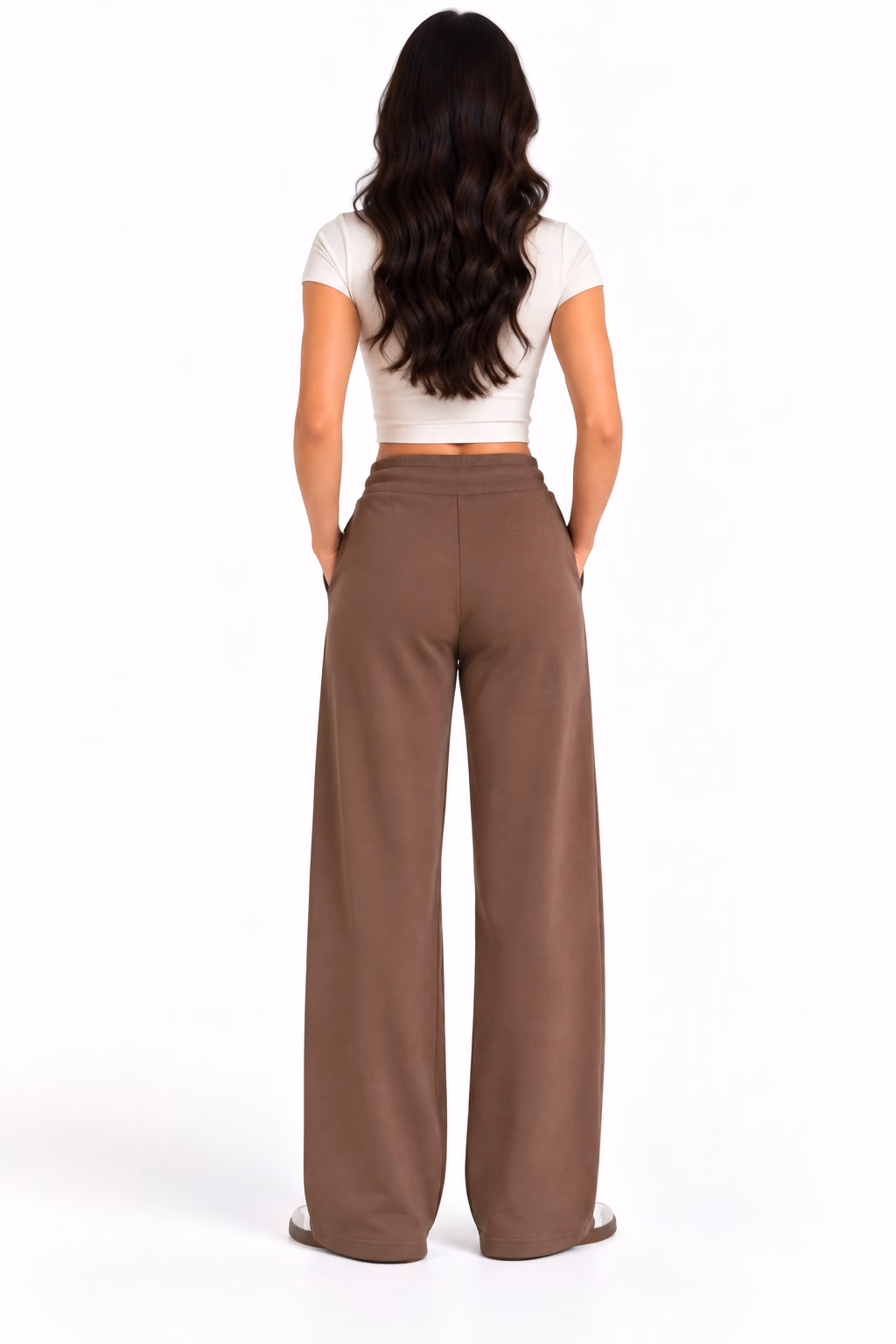 Sport Sweatpants Wide Leg Pants Coffee - Image 3