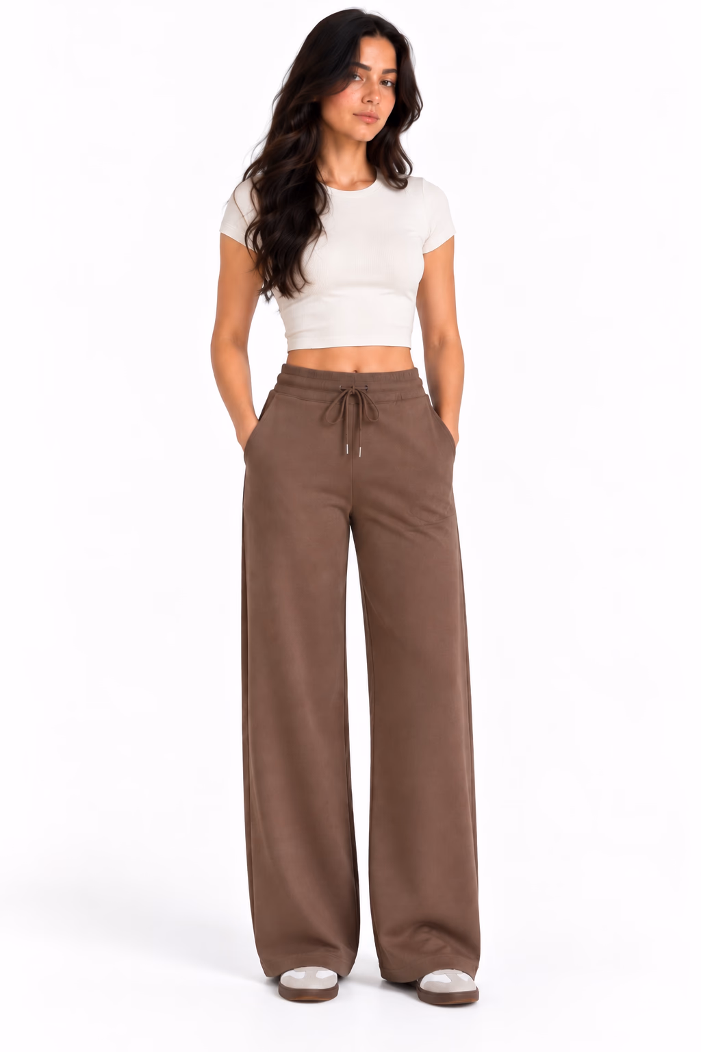 Sport Sweatpants Wide Leg Pants Coffee