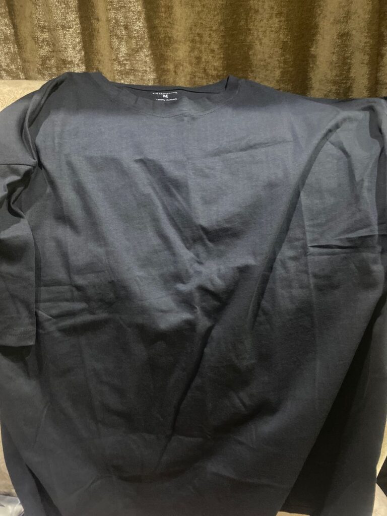 T-Shirt Drop Shoulder Oversized Black - Cotton - Nileton