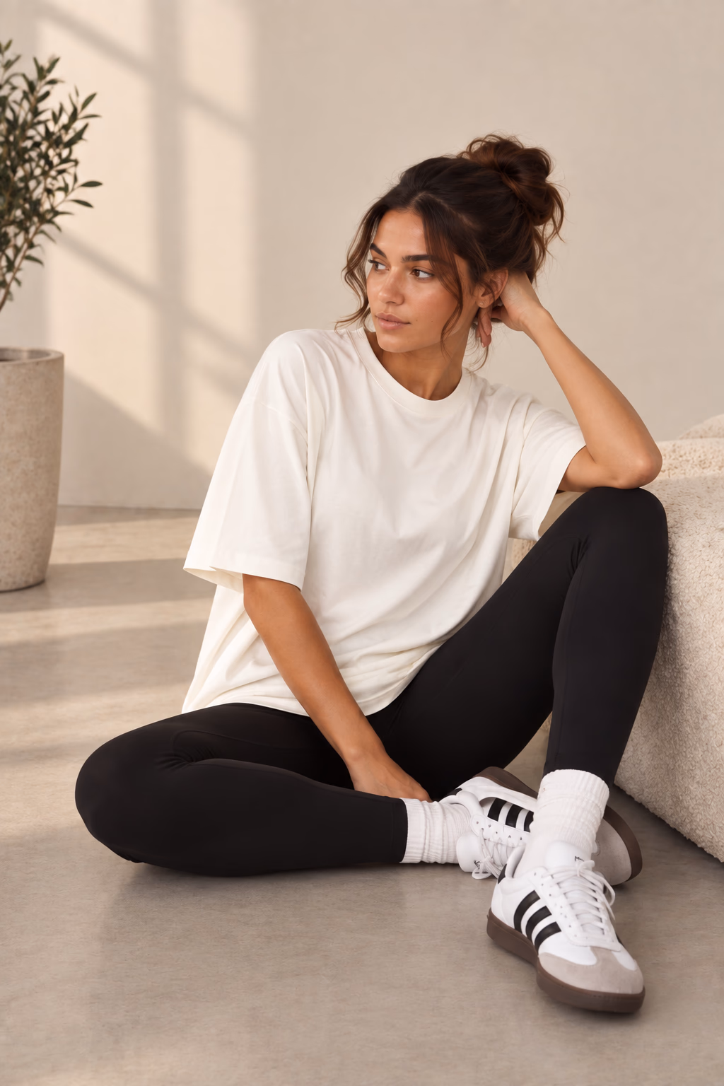 T-Shirt Drop Shoulder Oversized - Cotton - Off-white - Image 3