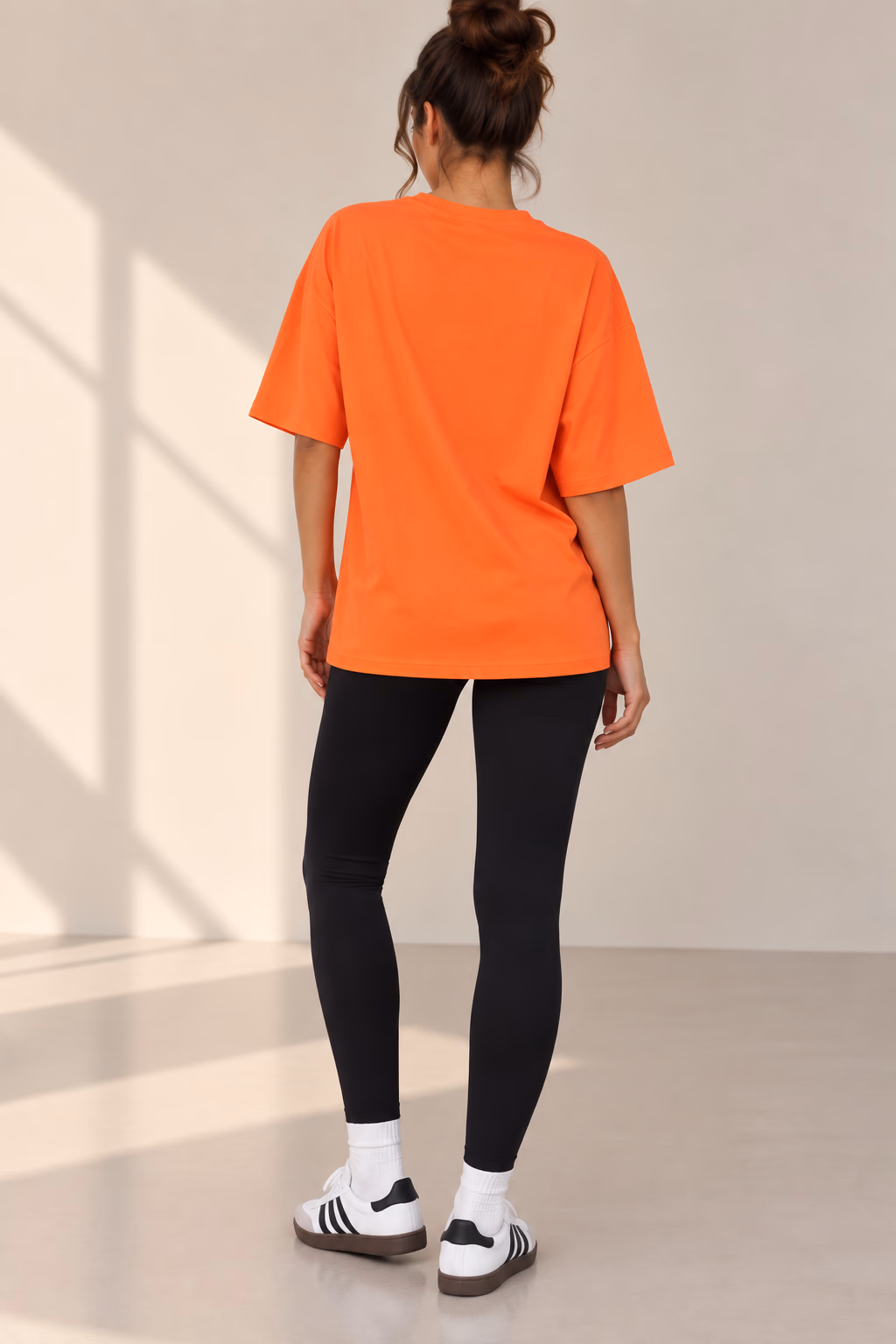 T-Shirt Drop Shoulder Oversized - Cotton - Orange - الصورة 5