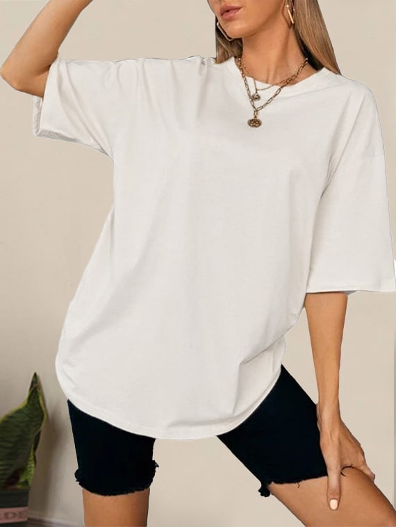 T-Shirt Drop Shoulder Oversized - Cotton