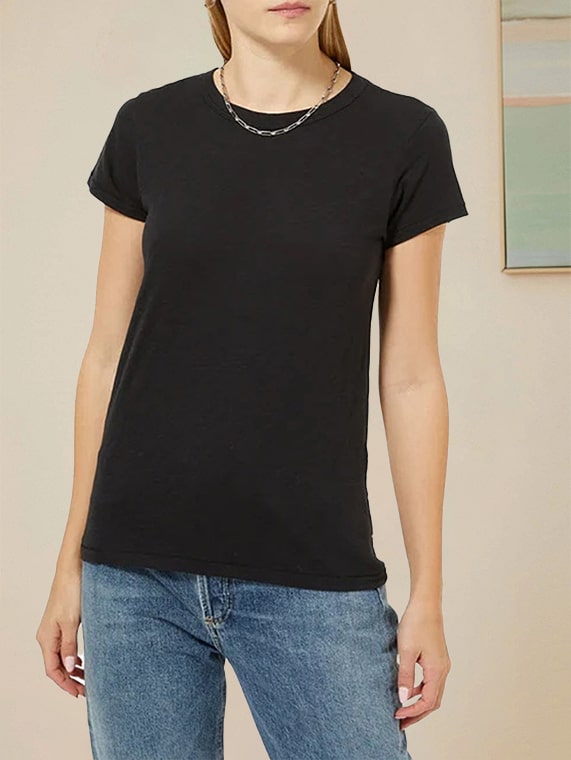 Regular Fit Cotton T-Shirt – Black – For Women