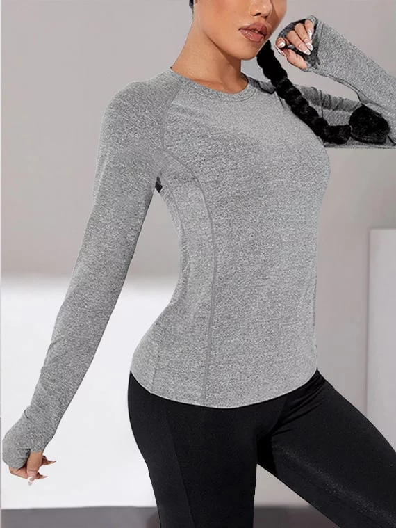 Sport Top Long Sleeves - Grey - Image 3