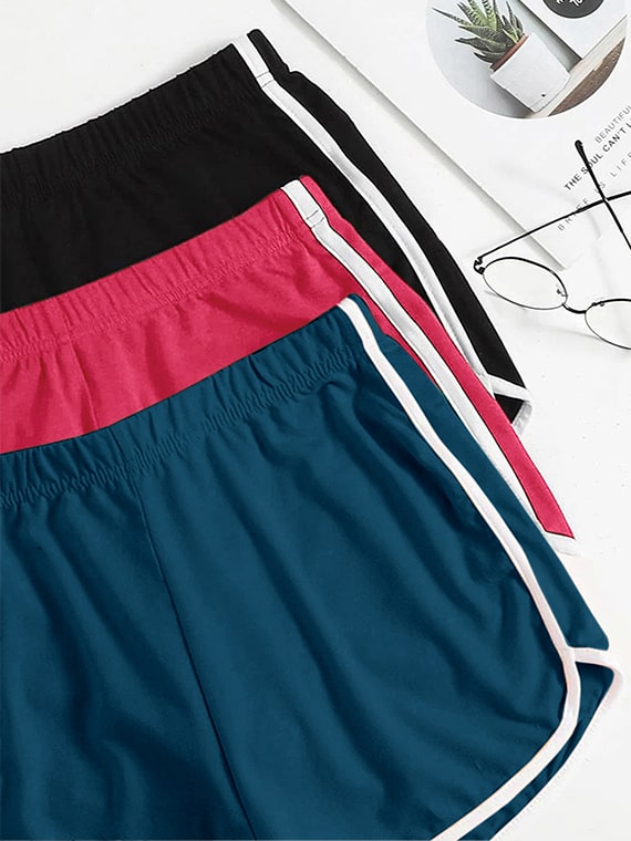 Contrast Binding Hot Shorts – 3 Pcs