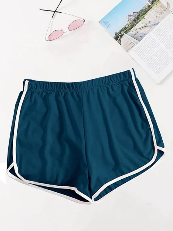 Contrast Binding Hot Shorts – 2 Pcs