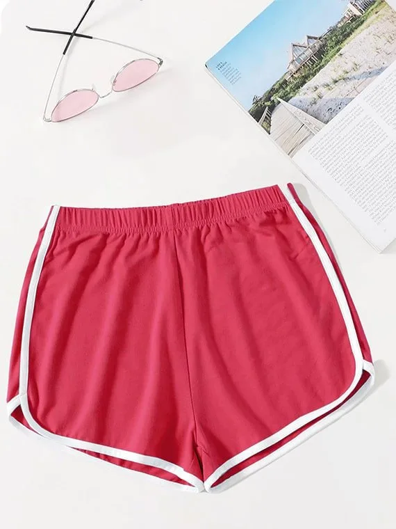 Contrast Binding Hot Shorts – 2 Pcs