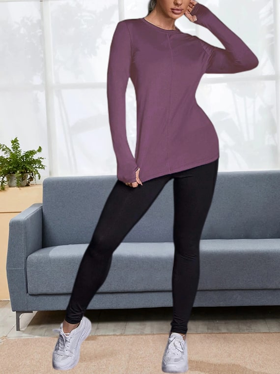 Sport Top Slim Fit Long Sleeves - Purple
