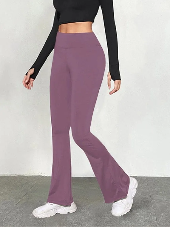 Sport Leggings Pants Flare Leg - Purple