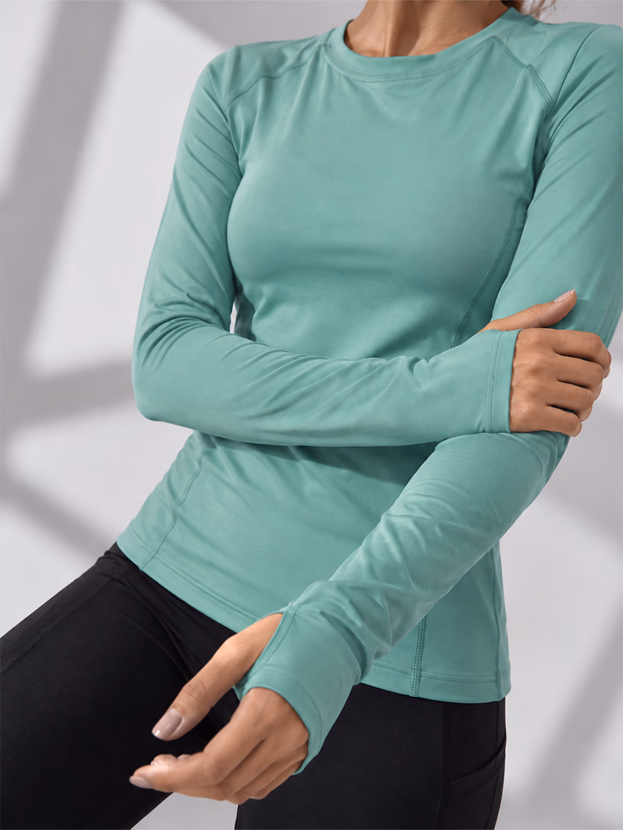 Sport Top Long Sleeves - Mint Green - الصورة 2