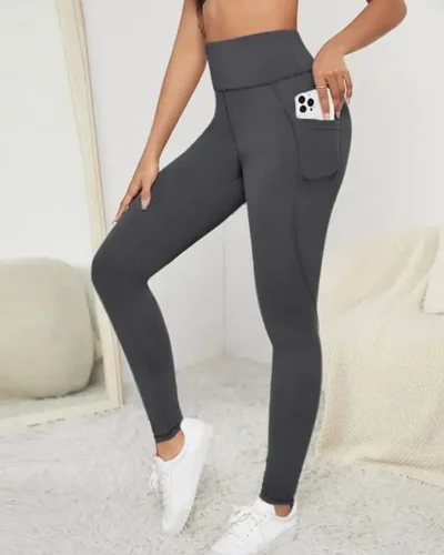 Sport Leggings With Pocket – Dark Grey