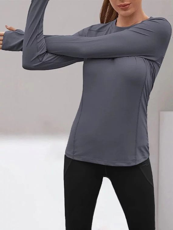 Sport Top Long Sleeves – Light Grey