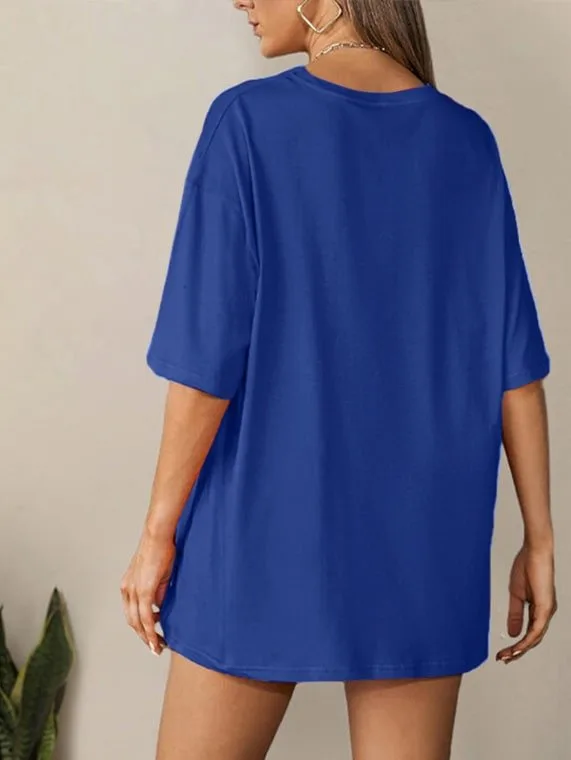 T-Shirt Drop Shoulder Oversized – Cotton – Royal Blue