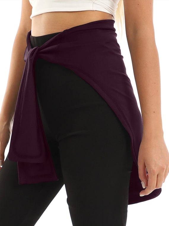 Hip Cover With Sleeves- Eggplant