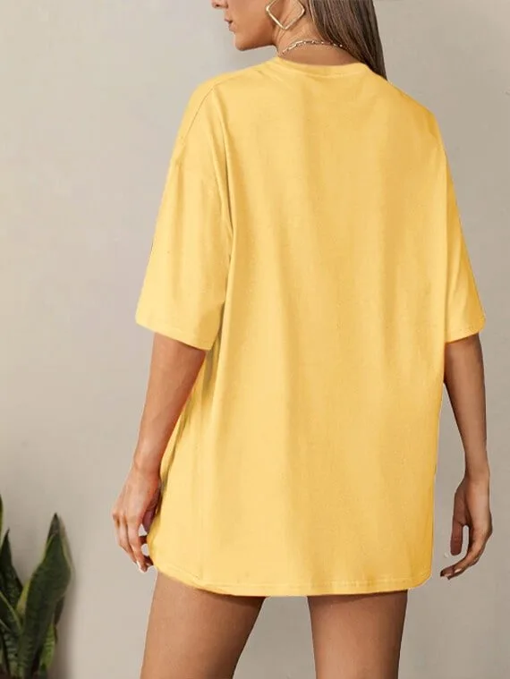 T-Shirt Drop Shoulder Oversized – Cotton – Yellow