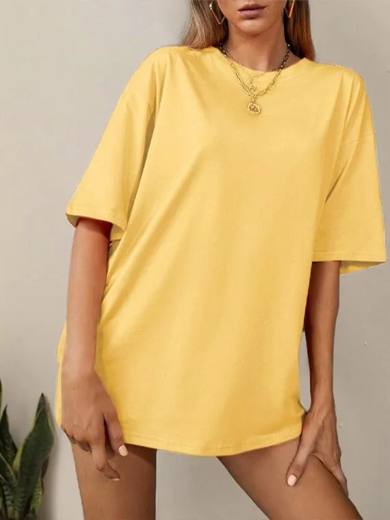 T-Shirt Drop Shoulder Oversized – Cotton – Yellow