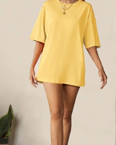 T-Shirt Drop Shoulder Oversized – Cotton – Yellow