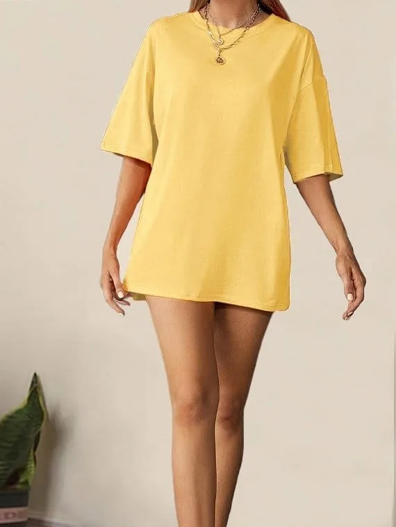 T-Shirt Drop Shoulder Oversized – Cotton – Yellow