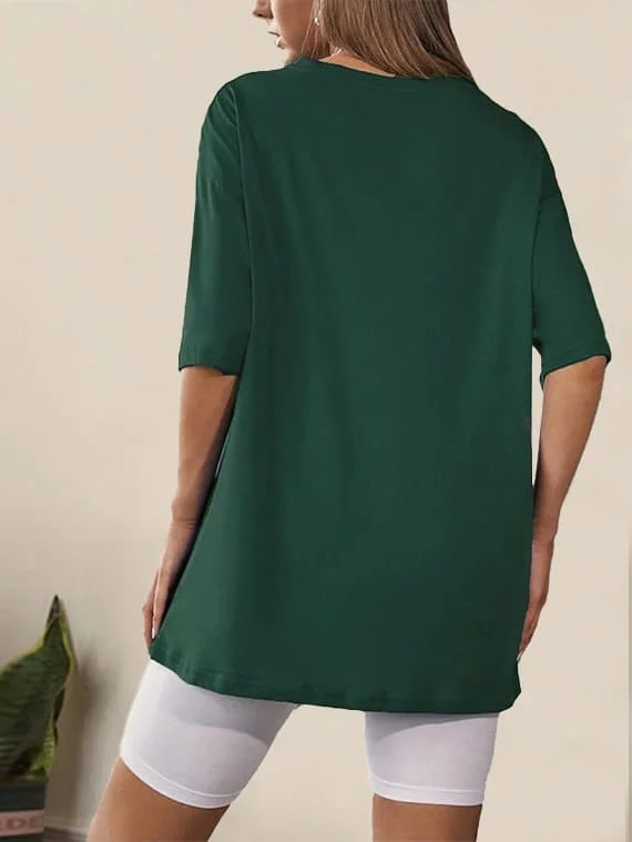 T-Shirt Drop Shoulder Oversized – Cotton – Green