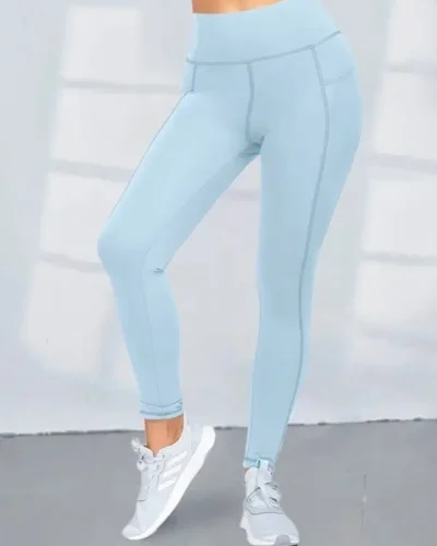 Sport Leggings With Pockets – Baby Blue