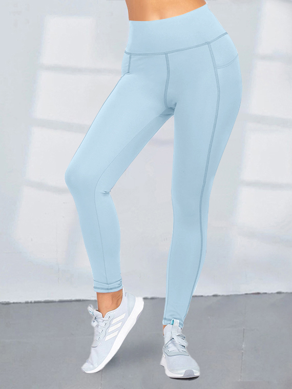 Football Leggings in Baby Blue  Blue leggings outfit, Outfits