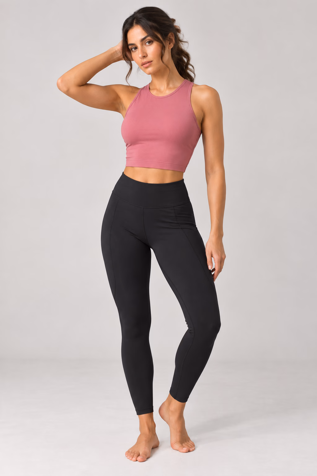 Crop Sports Tank Top Non Padded – Pink - الصورة 2