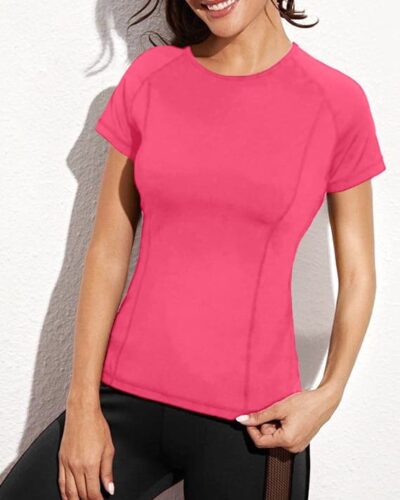 Sport Top Half Sleeves – Hot Pink