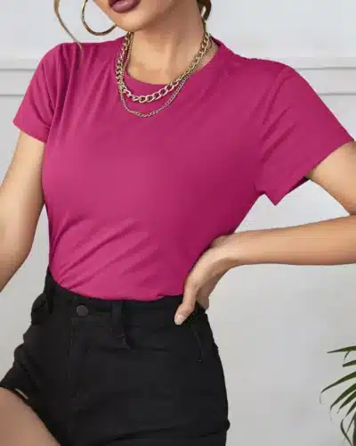 Regular Fit Cotton T-Shirt – Fuchsia
