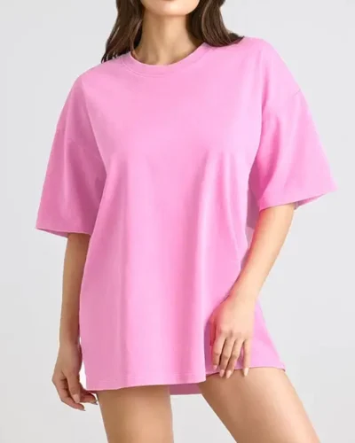 T-Shirt Drop Shoulder Oversized – Cotton – Light Pink